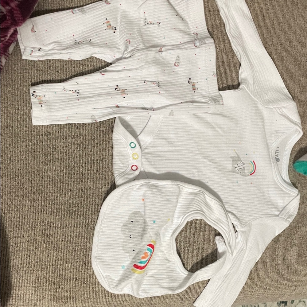 Kids Matching Set - White with Rainbow Accents